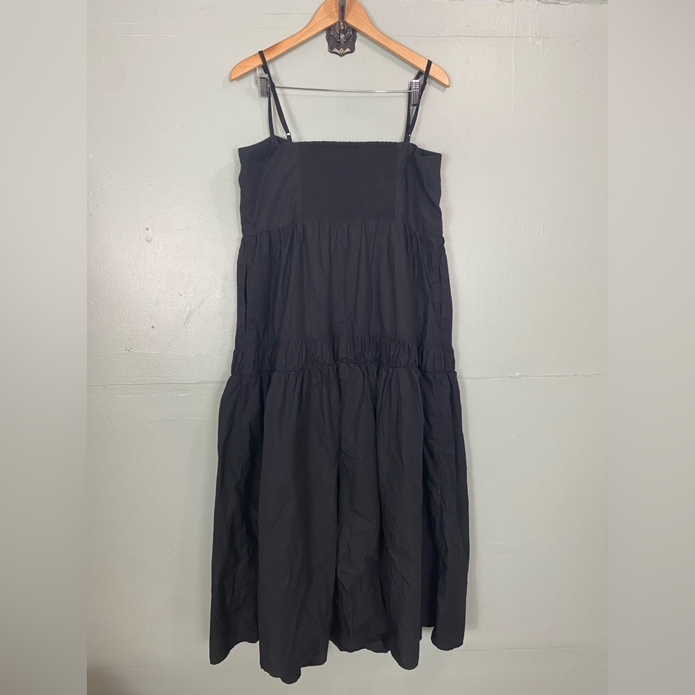 Quince Organic Cotton Poplin Spaghetti Strap Maxi Dress XL Black - Picture 4 of 7